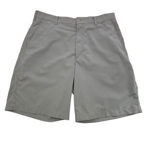 Nike Golf Men's Grey & White Seersucker Striped Performance Shorts 34